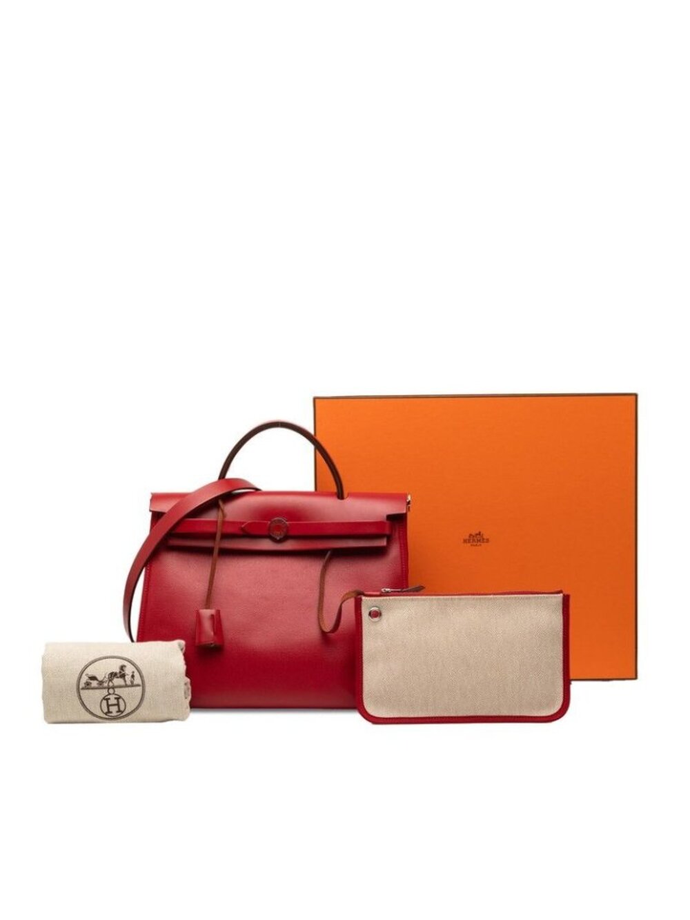 Hermes Herbag Zip PM 2-Way Shoulder Bag le Jupiman Toile Ash - Picture 7 of 7